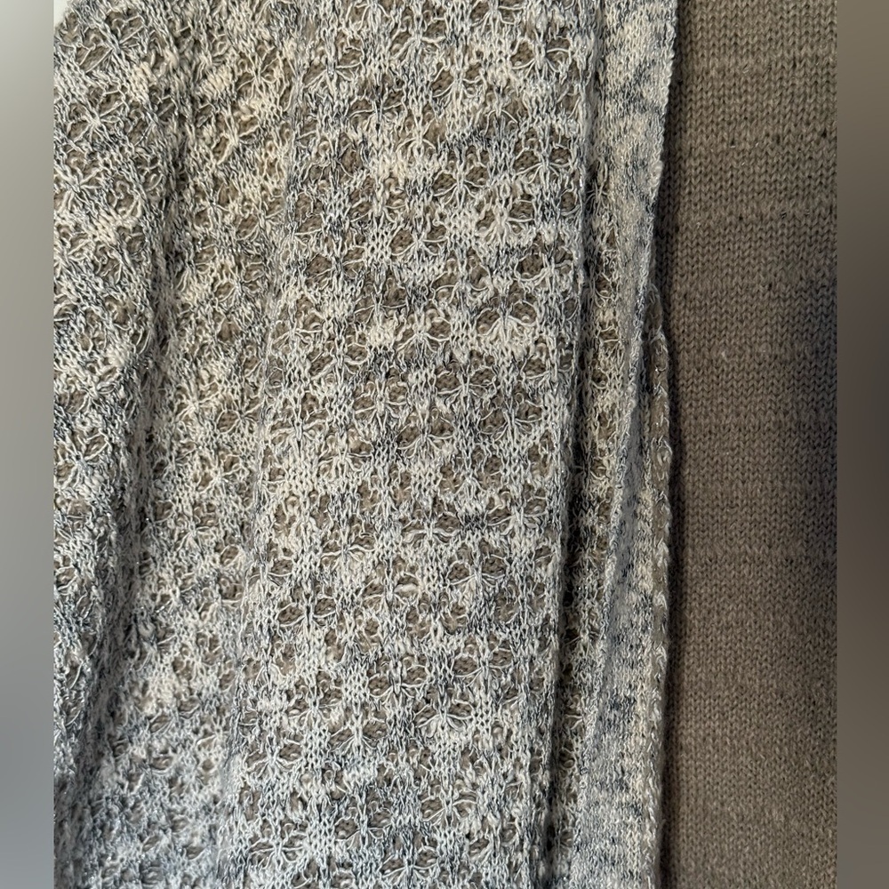 World Market One Size Kimono Cardigan Poncho Duster L XL 1X 2X 3X Pockets Taupe - Picture 6 of 12